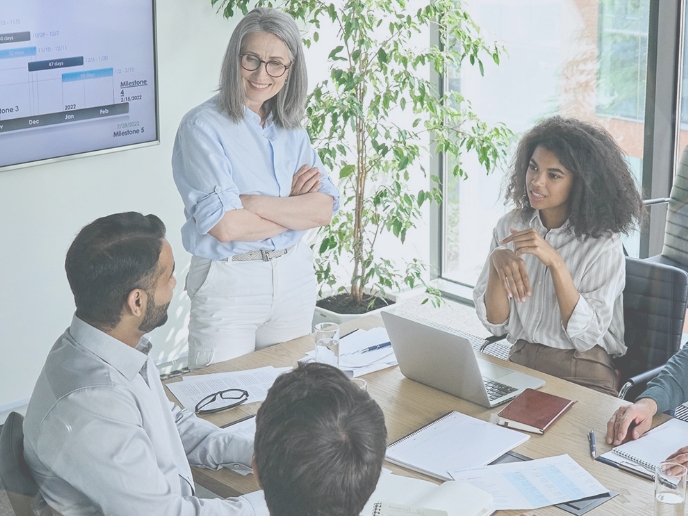 Team meeting in a conference room